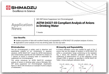 ASTM D4327-03 Compliant Analysis of Anions in Drinking Water