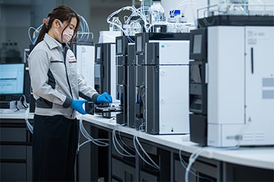 Analytical instruments that inspired the installation: Shimadzu’s liquid chromatograph