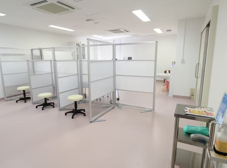 Biological sample collection booth at Shimadzu’s in-house clinic