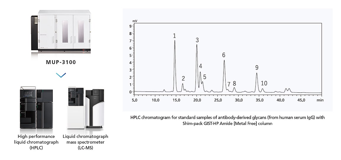 the MUP-3100 + the antibody N-glycan analysis kit