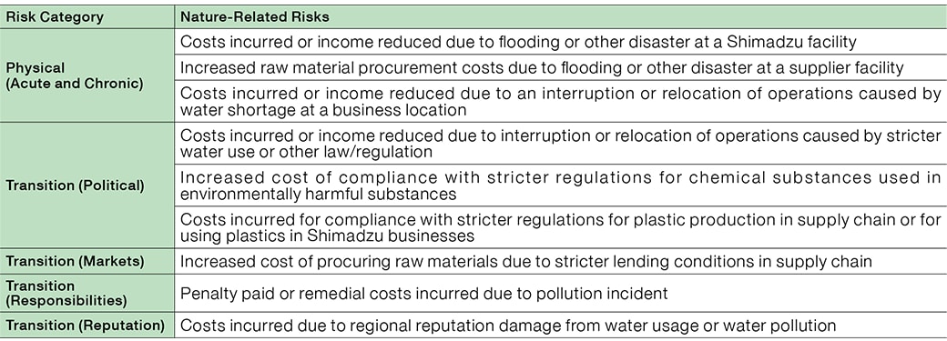 Table: Business Activity Risks with a Potentially High Financial Impact Level