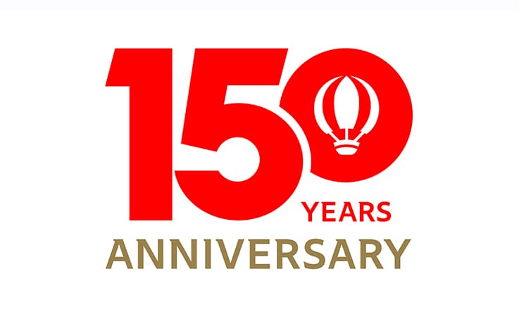 150th anniversary logo was selected from among design proposals solicited from employees